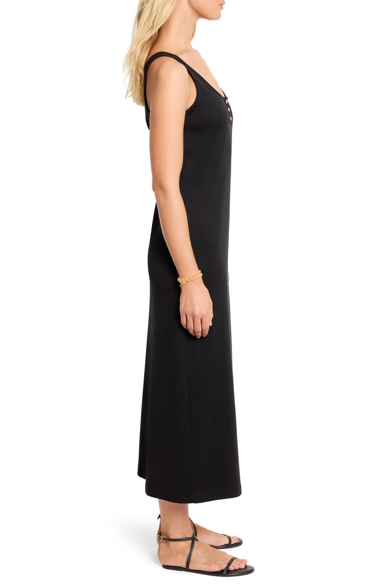 NZT by NIC+ZOE Henley Midi Tank Dress, Alternate, color, Black Onyx