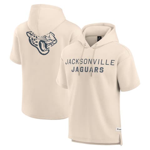 Men's Fanatics Cream Jacksonville Jaguars Elements Future Ground Lettering Short Sleeve Pullover Hoodie