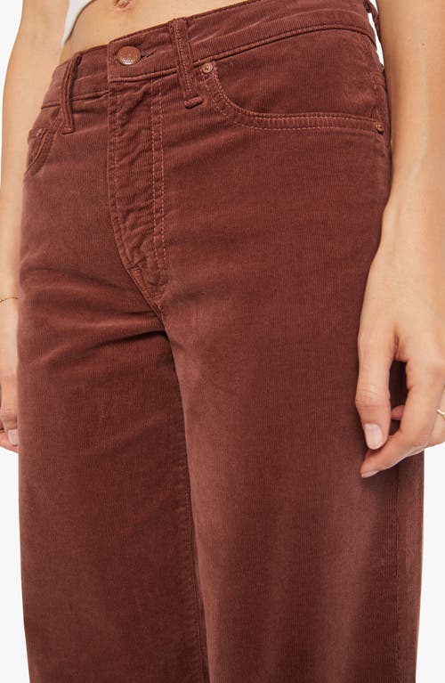 Mother The Maven Mid Rise Ankle Wide Leg Corduroy Pants In Red