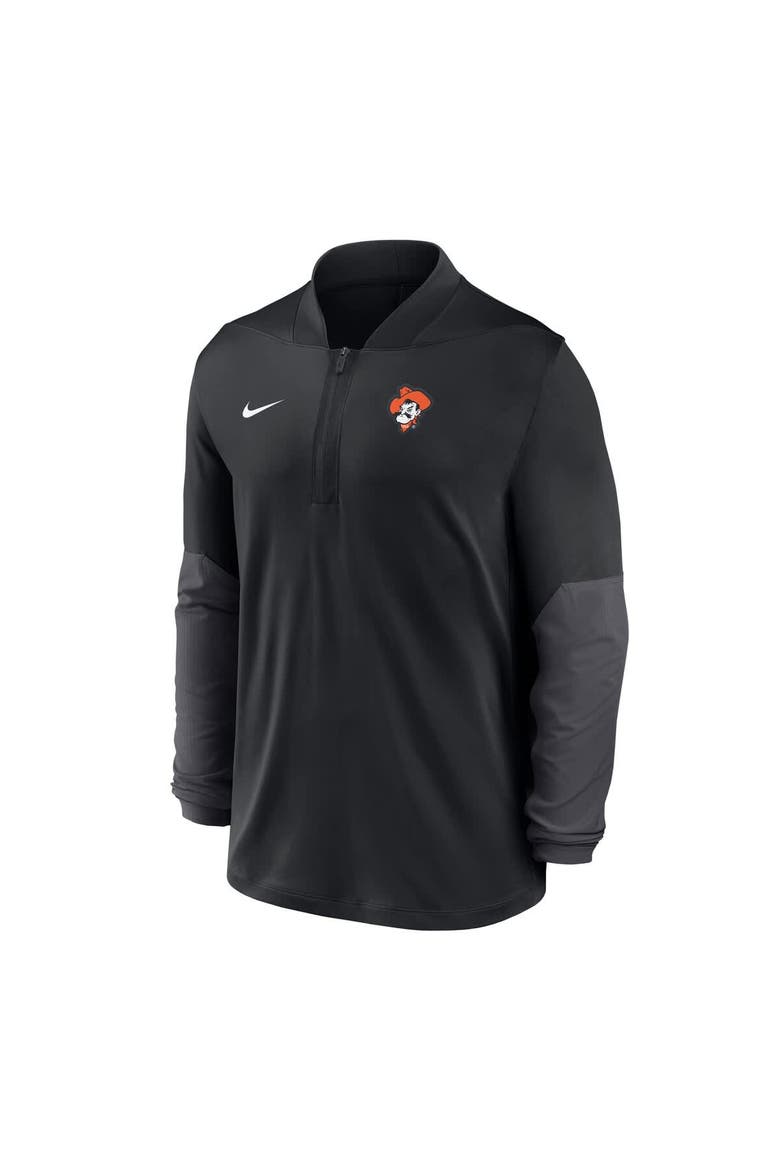 Men's Nike  Black Oklahoma State Cowboys Dri-FIT Half-Zip Pullover, Alternate, color, Black