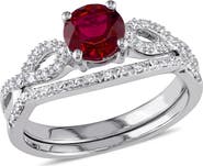 Julianna B. Lab-Created Ruby & Diamond Bridal Ring Set