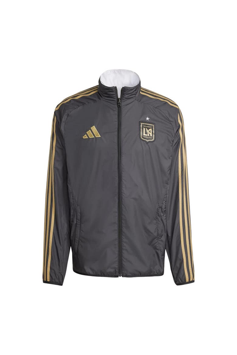 Men's adidas Black/White LAFC 2025 Anthem Reversible Full-Zip Jacket, Main, color, Black
