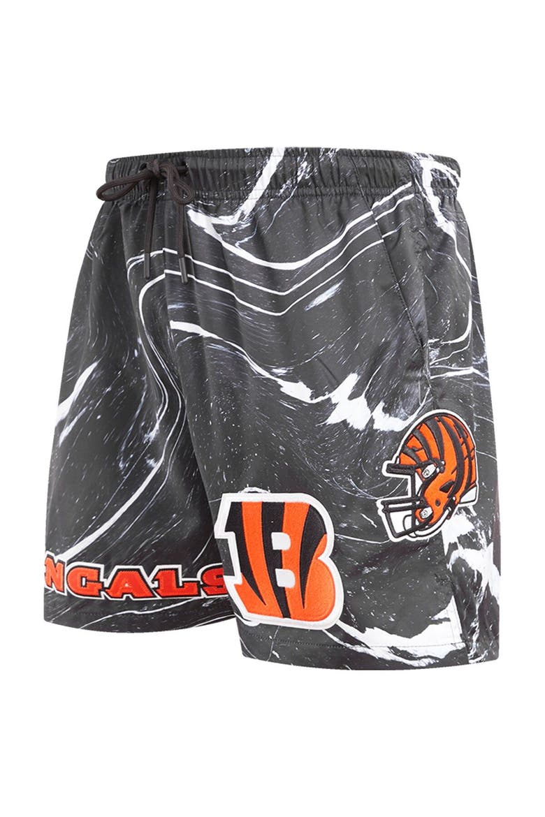 Men's Pro Standard Black Cincinnati Bengals Allover Marble Print Shorts, Alternate, color, Black