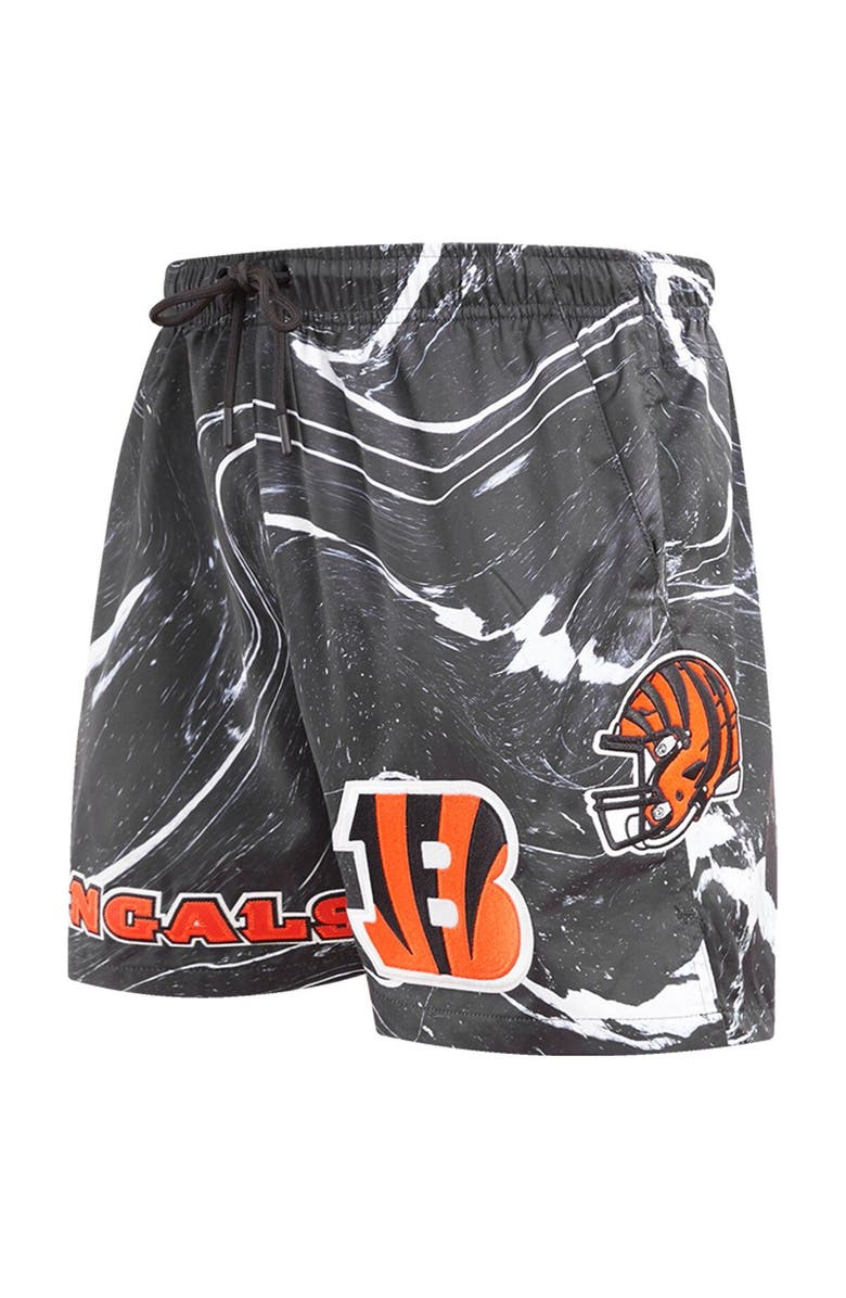 PRO STANDARD Men's Pro Standard Black Cincinnati Bengals Allover Marble Print Shorts, Alternate, color, Black