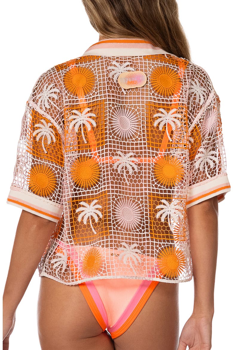 Sunny Whisper Solene Net Fabric Cover-Up Shirt, Alternate, color, LIGHT/ PASTEL PINK