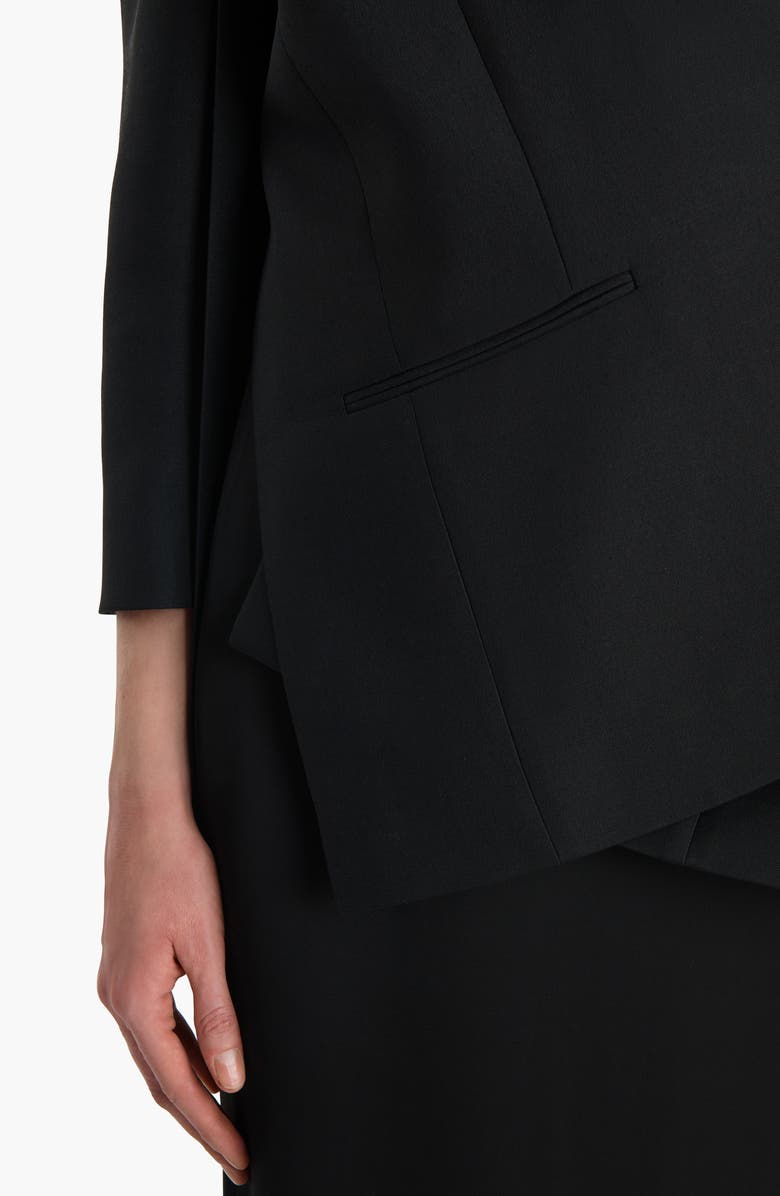 Khaite Palto Asymmetric Wool & Silk Cady Wrap Jacket, Alternate, color, Black