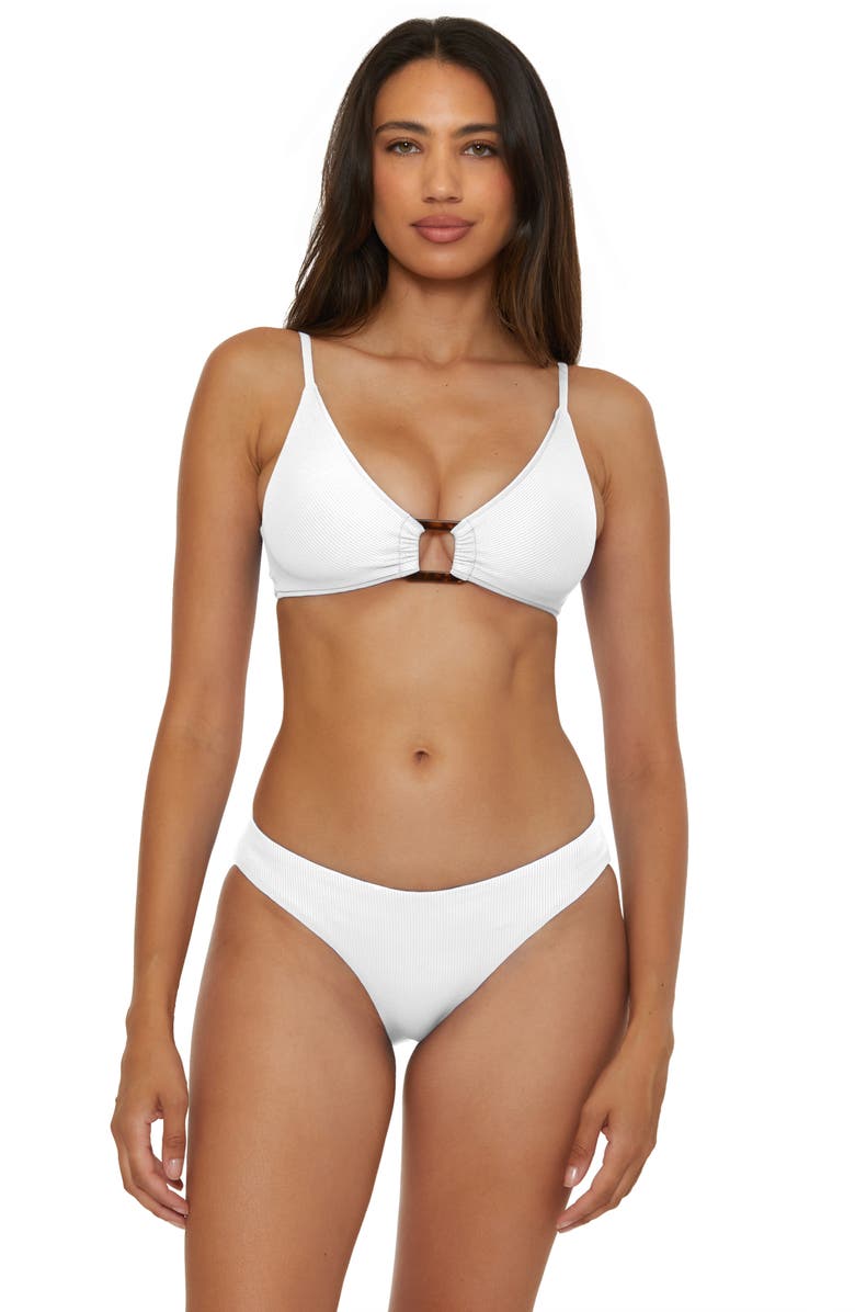 Becca Buckle Reversible Bikini Top, Alternate, color, White