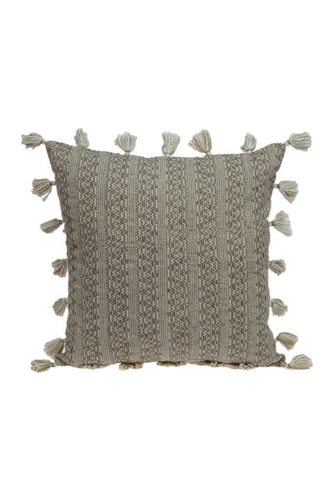 Caroline Transitional Beige Throw Pillow