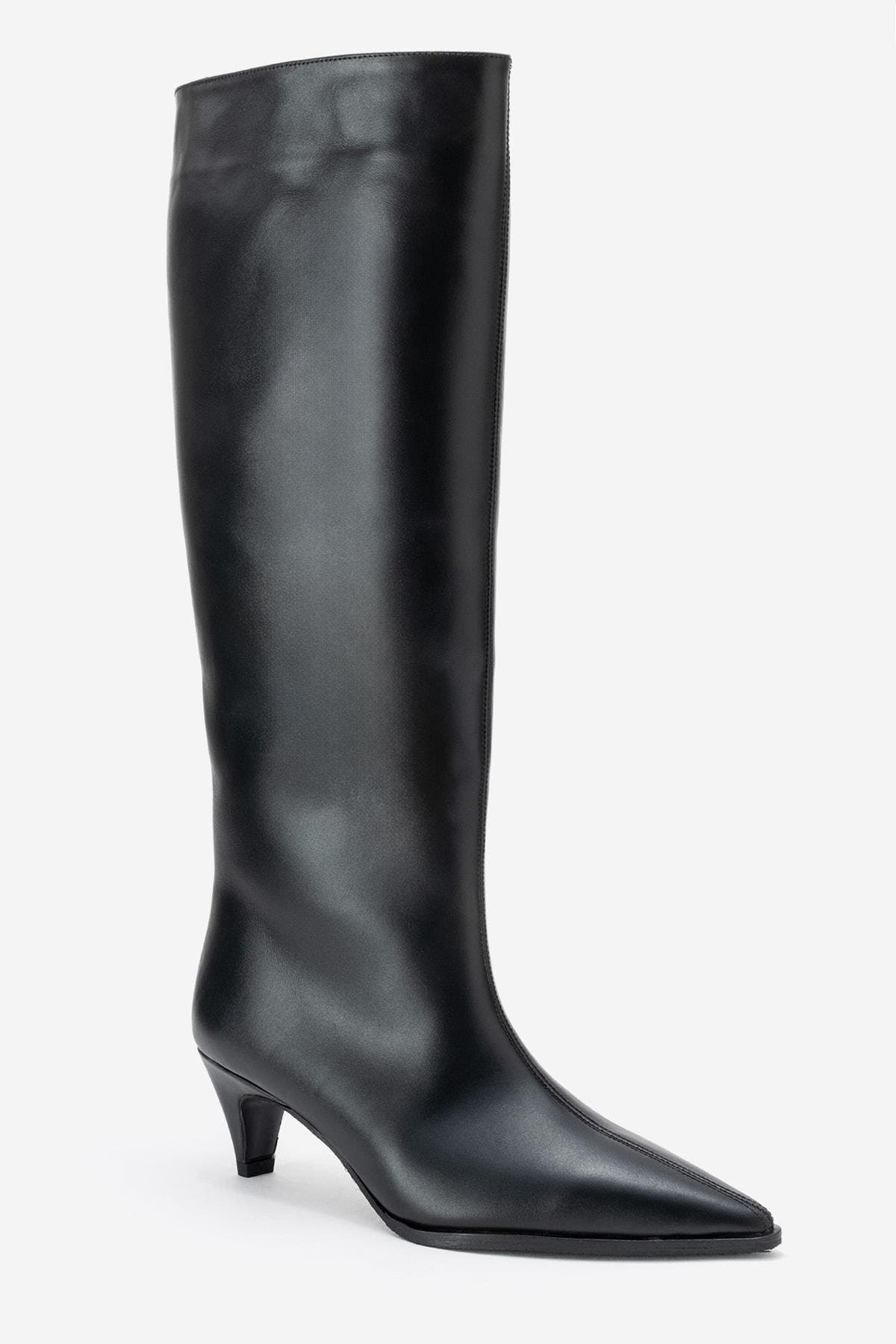 Siora Leather Knee High Boot, Main, color, Black Leather