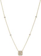 BY ADINA EDEN CZ Pave X Baguette Halo Pendant Necklace