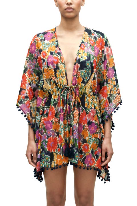Audrey Short Drawstring Caftan Cover-Up