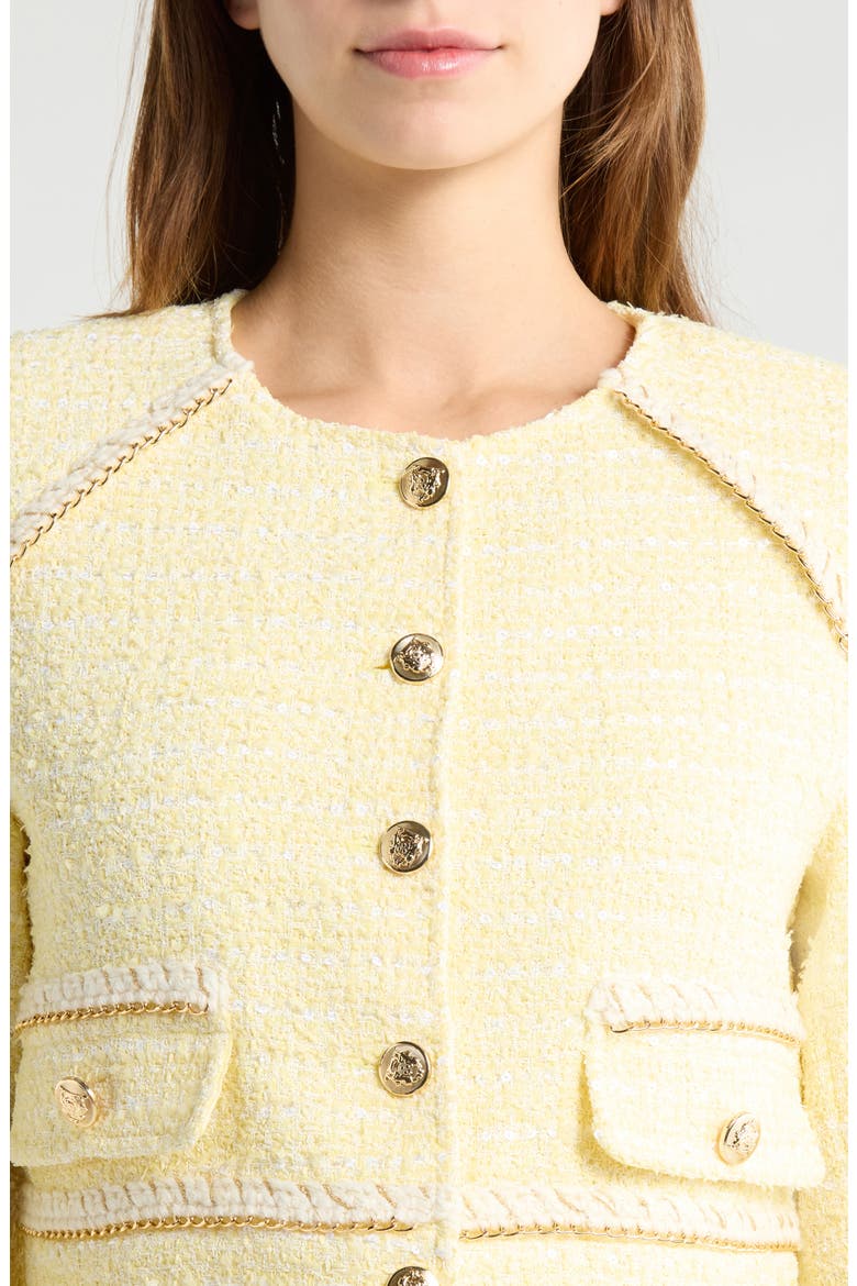 Metallic Tweed Crop Jacket, Alternate, color, LIGHT YELLOW