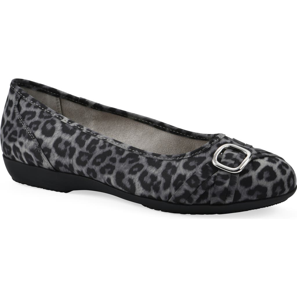 Cliffs By White Mountain Calming Buckle Strap Flat In Animal Print