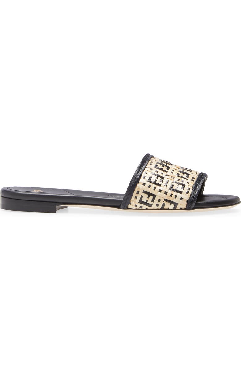 Fendi FF Logo Slide Sandal, Alternate, color,