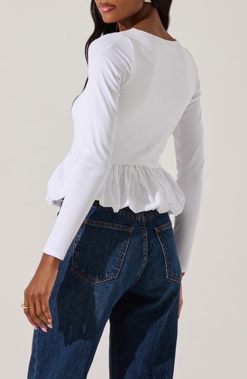 Astr The Label Bubble Peplum Top In White