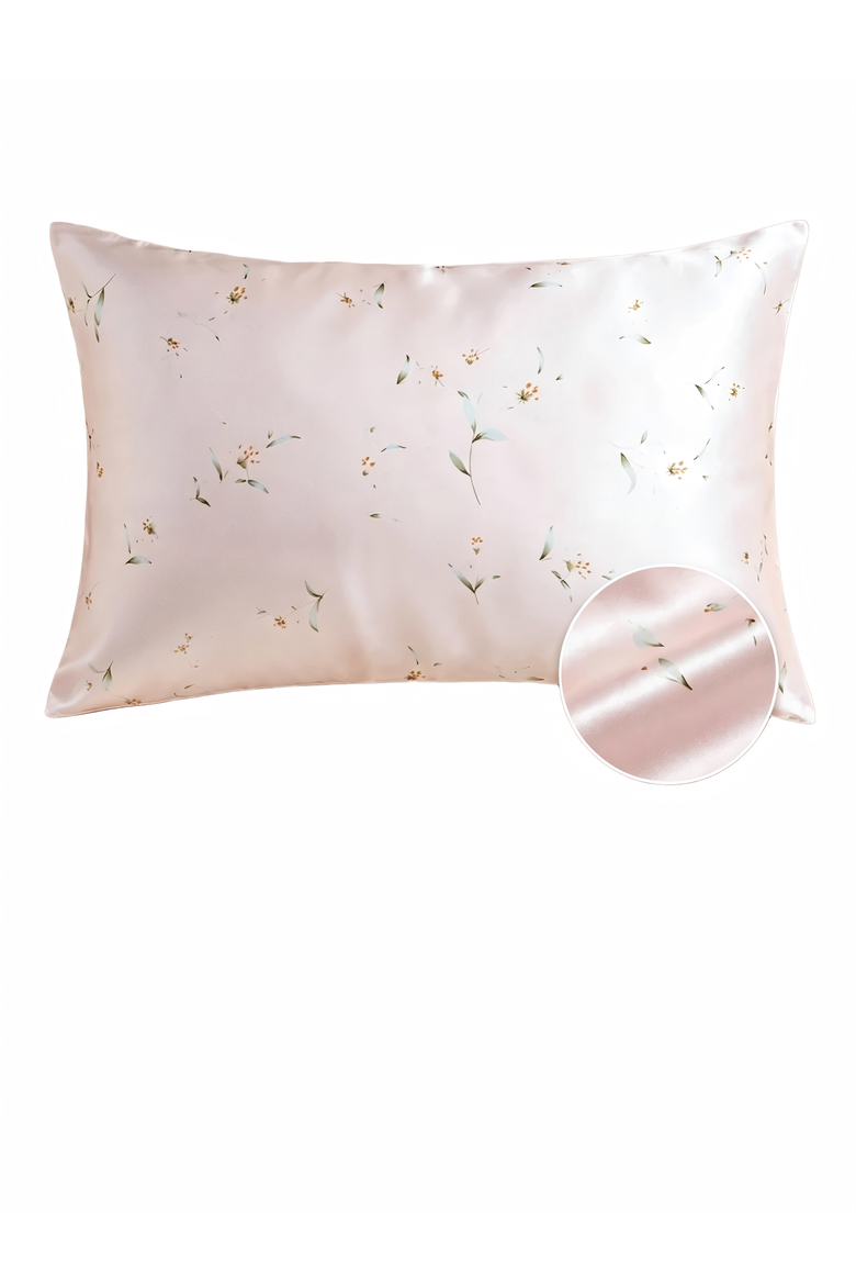 Mulberry Silk Pillowcase, Main, color, Snowbud Lily