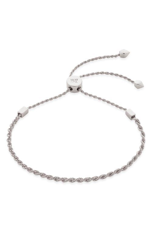 Monica Vinader Corda Rope Chain Friendship Bracelet In Silver