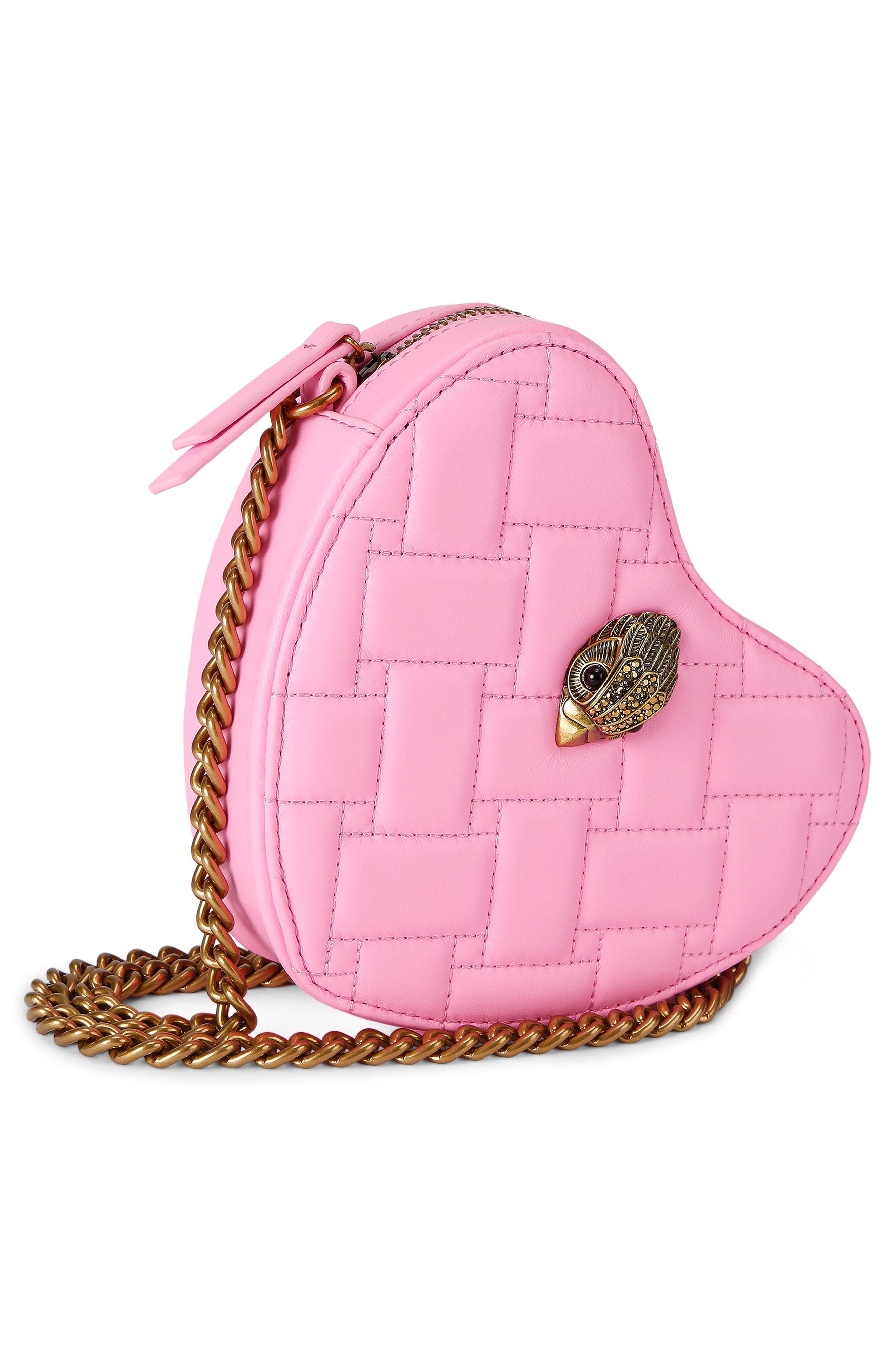 Kensington Heart Quilted Leather Crossbody Bag, Alternate, color, PINK