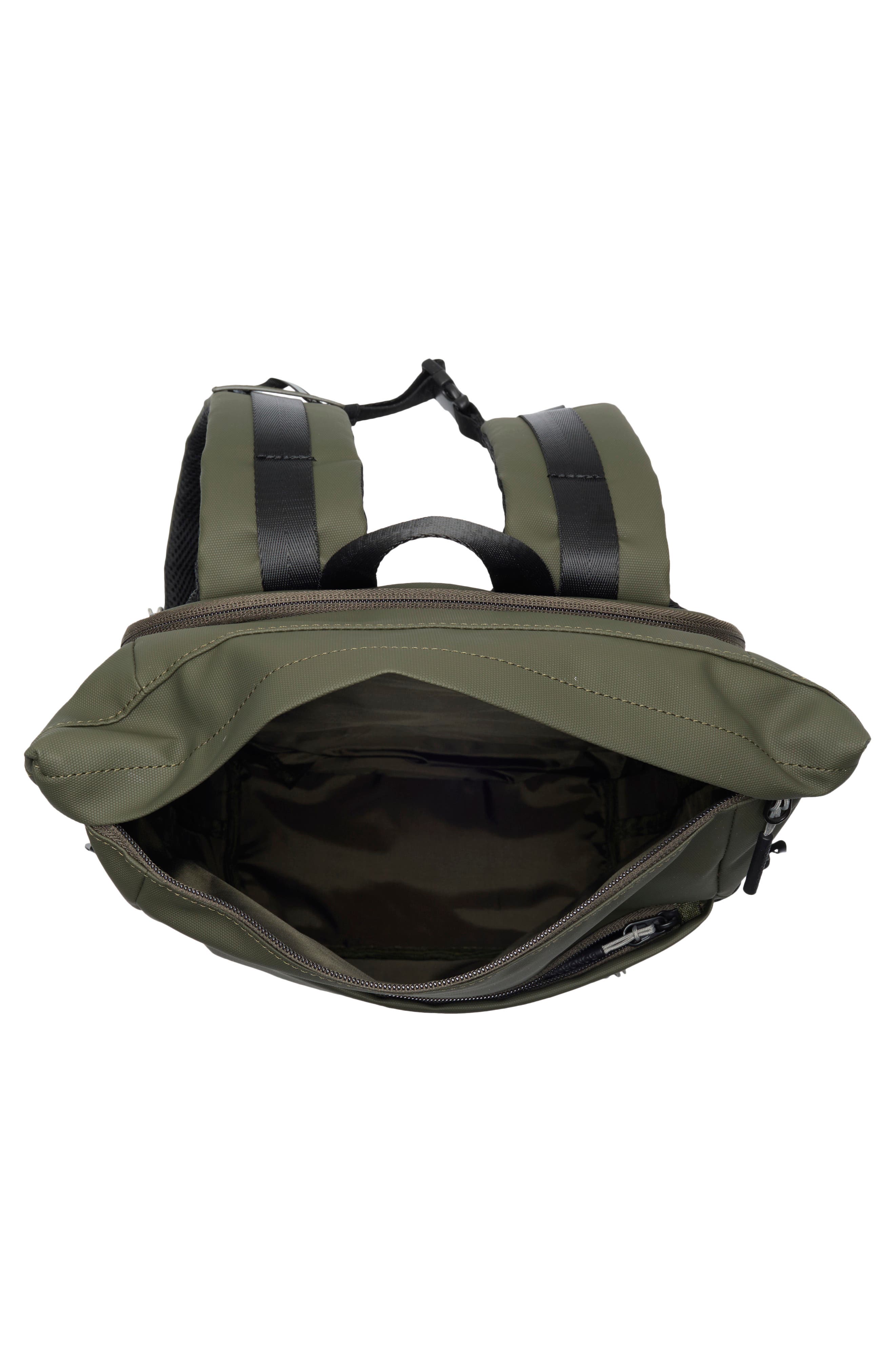 Textured Rubberized Backpack, Alternate, color, OLIVE
