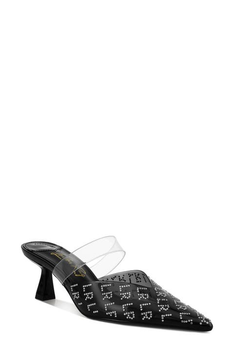 Holin Rhinestone Logo Pointed Toe Pump (Women)