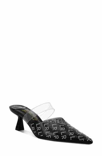 LONDON RAG Holin Rhinestone Logo Pointed Toe Pump