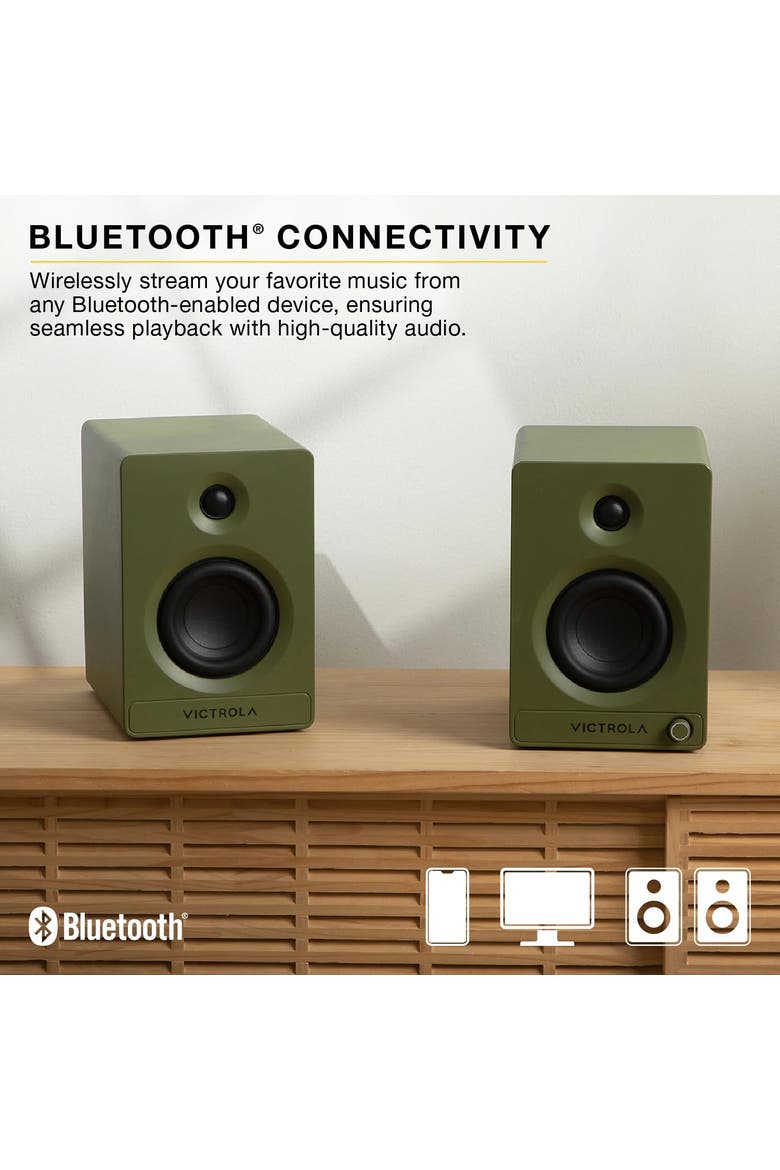 Tempo Bluetooth Bookshelf Speakers, Alternate, color, Green