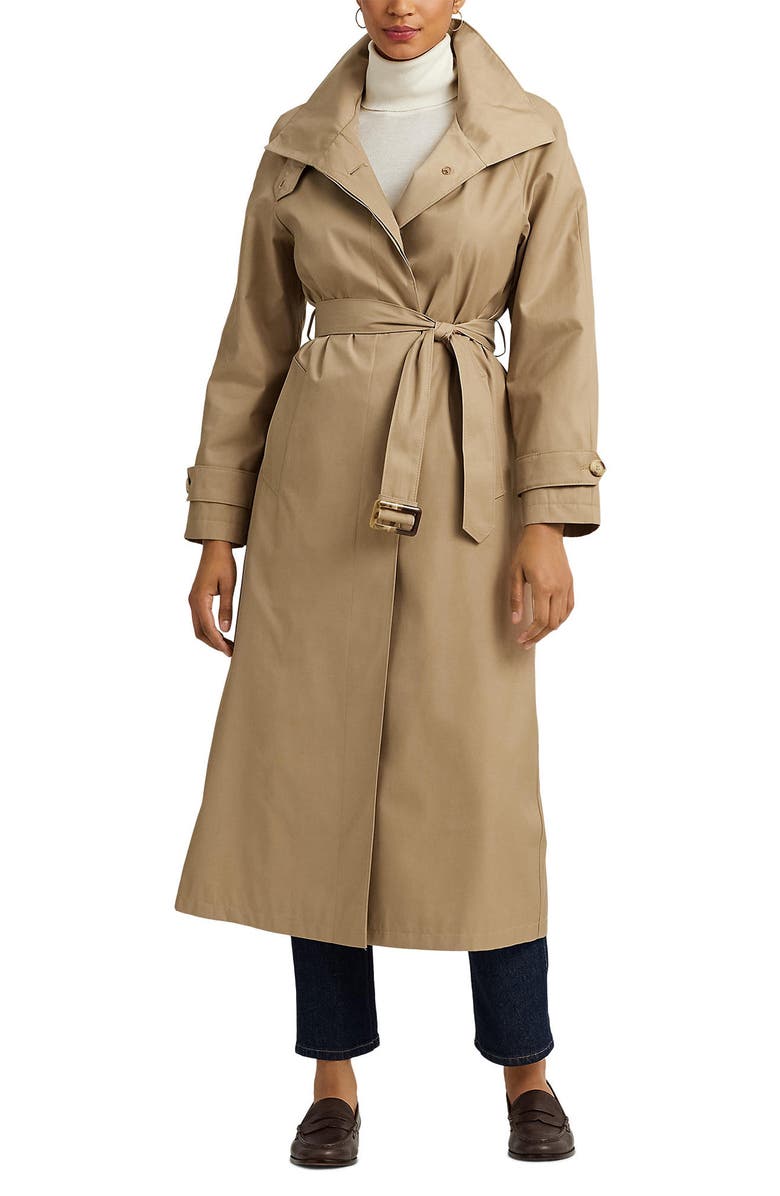 Lauren Ralph Lauren Cotton Blend Coat, Main, color, Sand