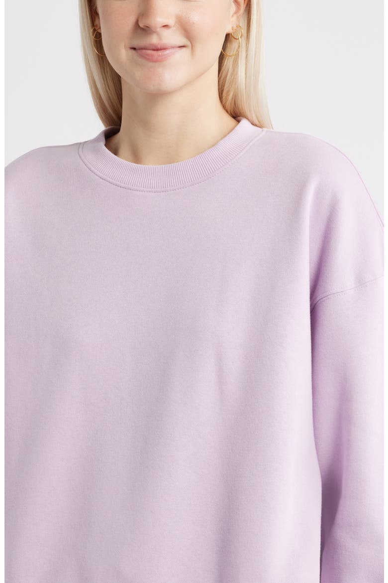 Relaxed Cotton Blend Sweatshirt, Alternate, color, PURPLE FAIR