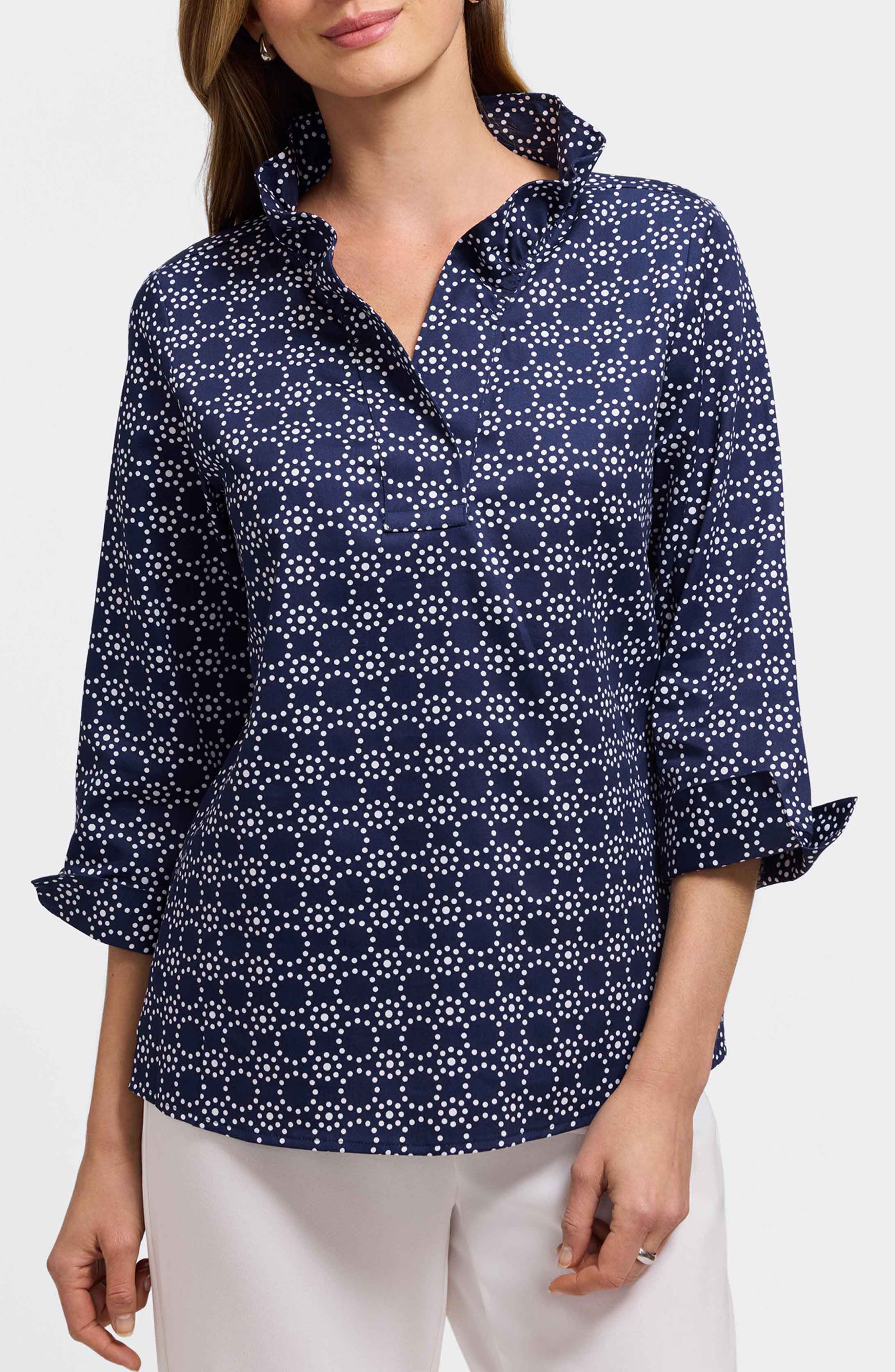 Tammy Cotton Ruffle Collar Top