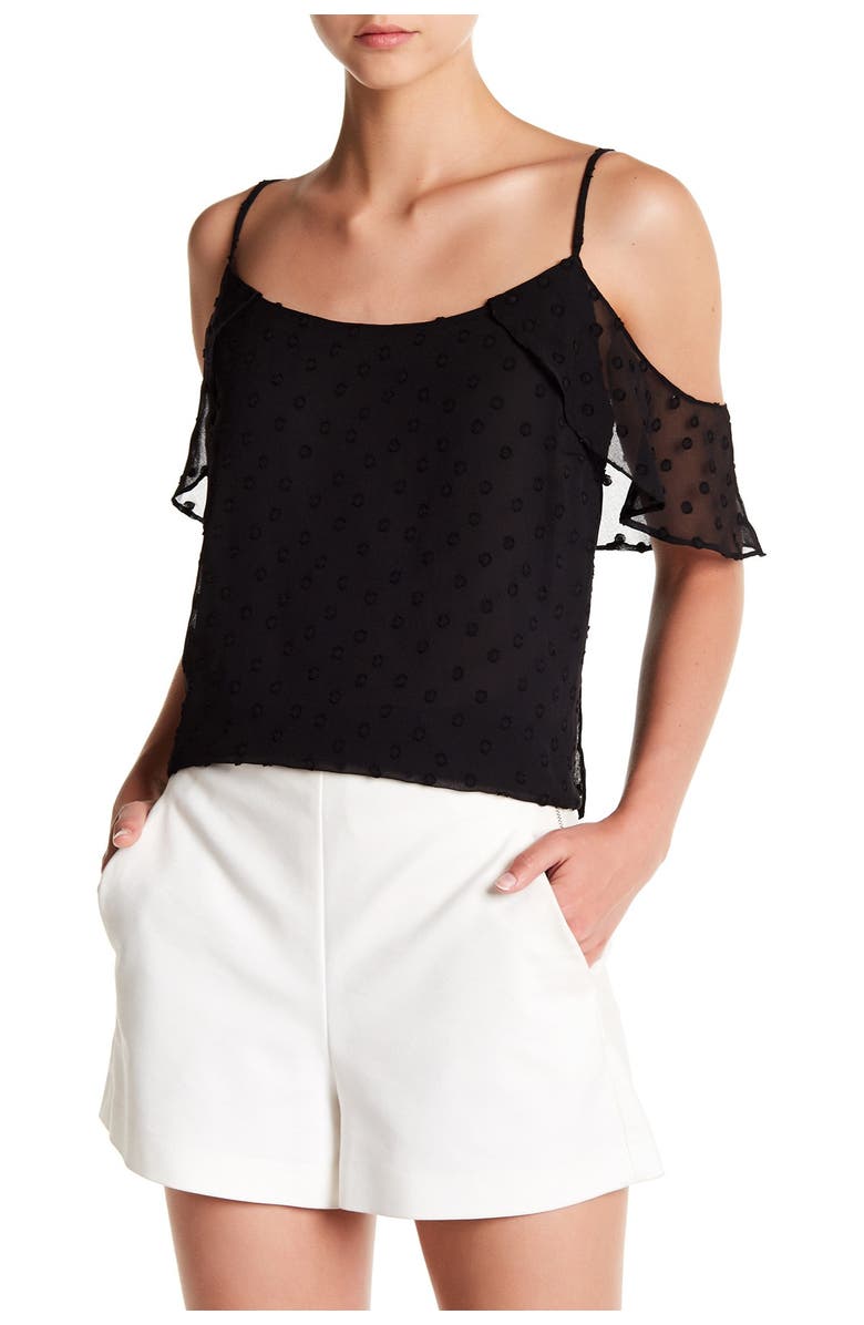 Vince Camuto Dot Jacquard Off the Shoulder Blouse, Main, color,