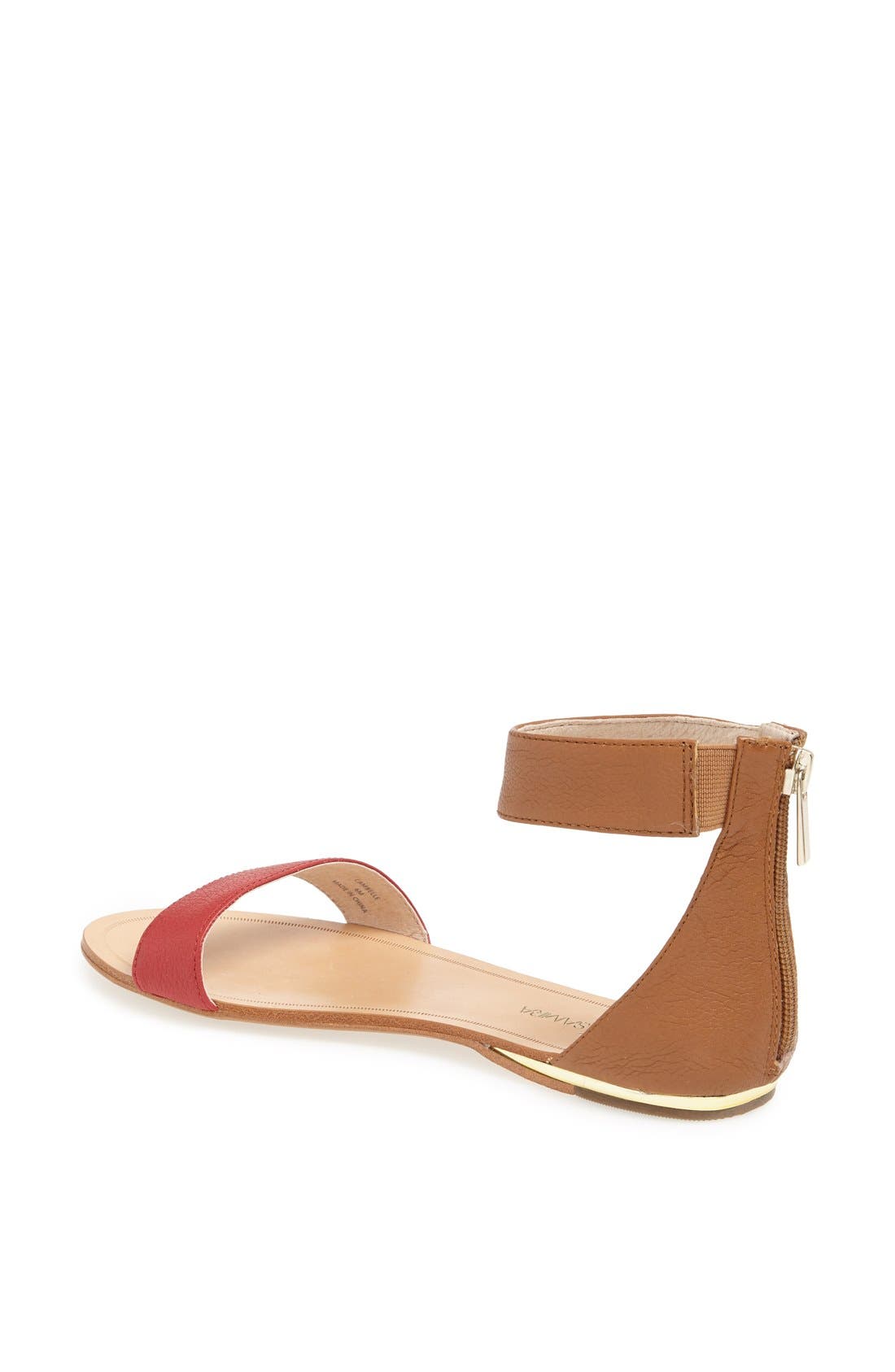 'Cambelle' Ankle Strap Sandal, Alternate, color, WHISKEY/ CHILI RED