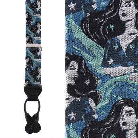 The Siren's Song Silk Novelty Button End Suspenders (braces)