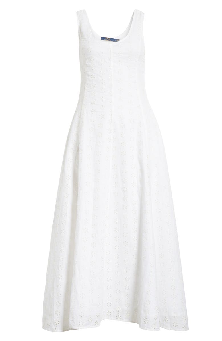 Polo Ralph Lauren Eyelet Linen Maxi Dress, Alternate, color, 
