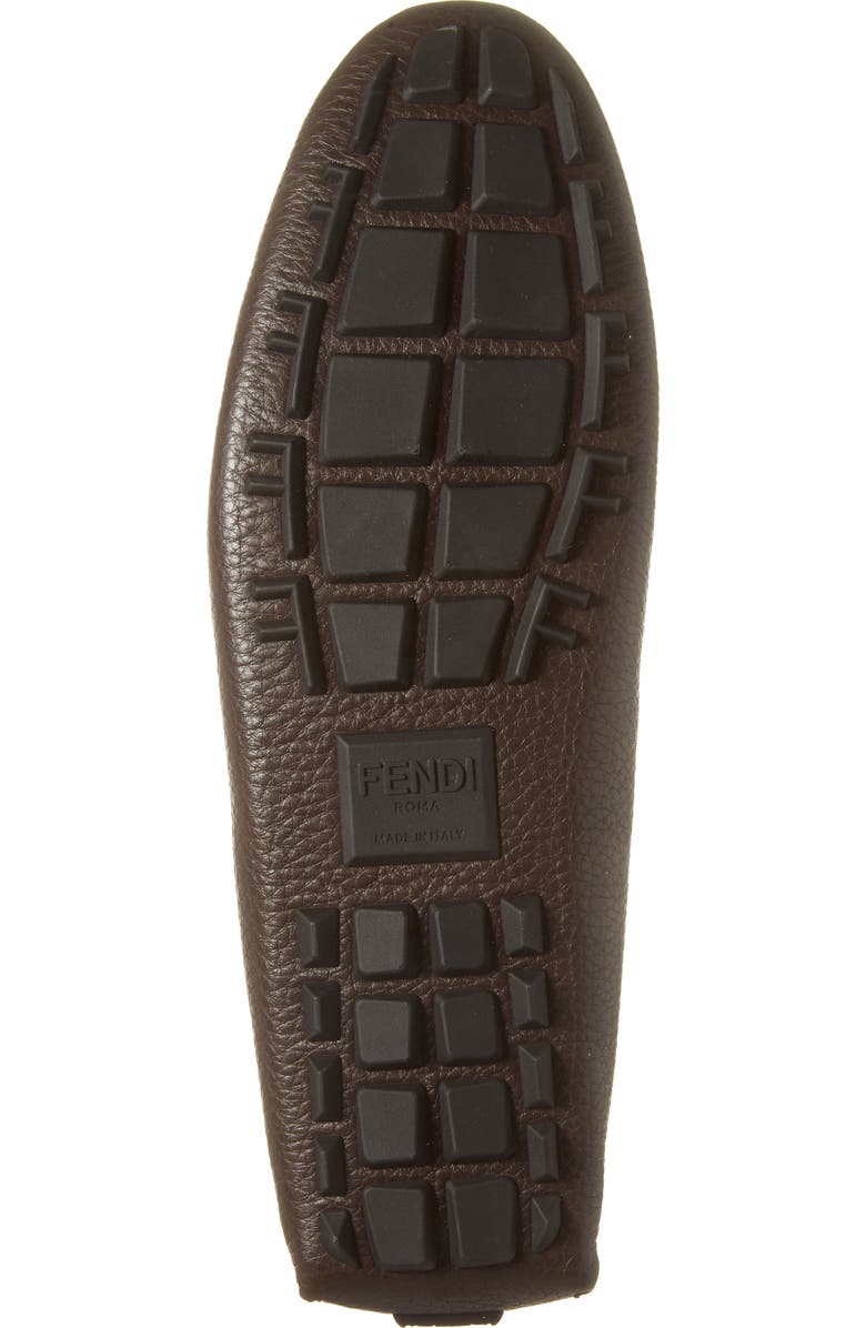 Fendi O'Lock Mixed Media Driving Loafer, Alternate, color, Tabacco Nero/Dark Brown