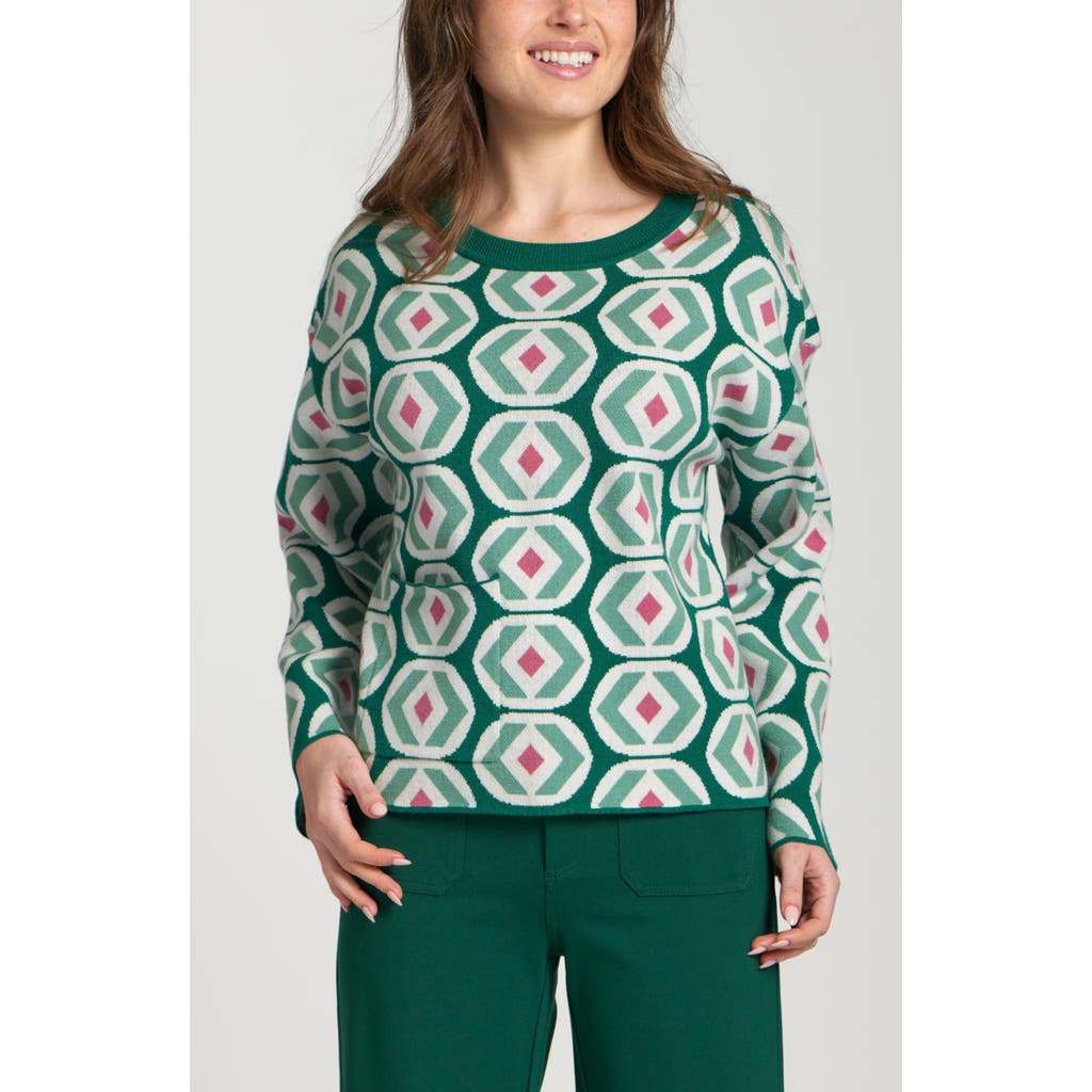 Apny Abstract Geo Sweater In Multi