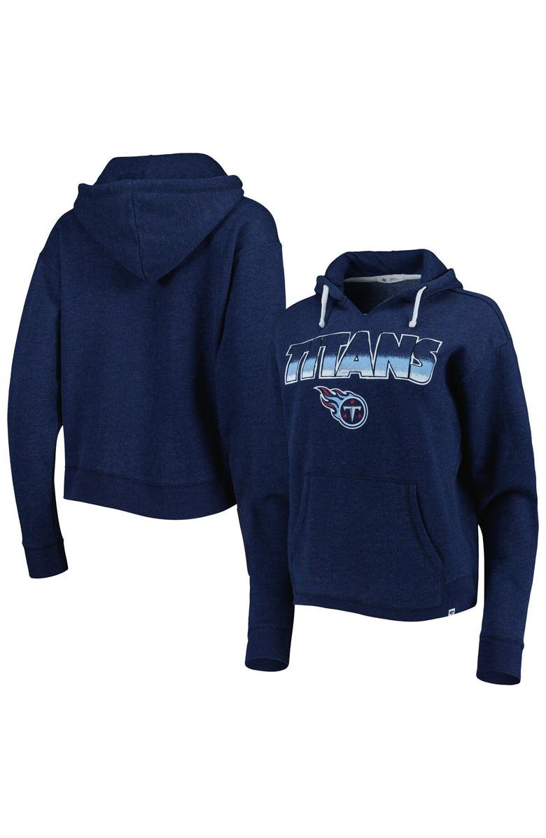 '47 Women's '47 Navy Tennessee Titans Color Rise Kennedy Notch Neck Pullover Hoodie, Main, color, Navy