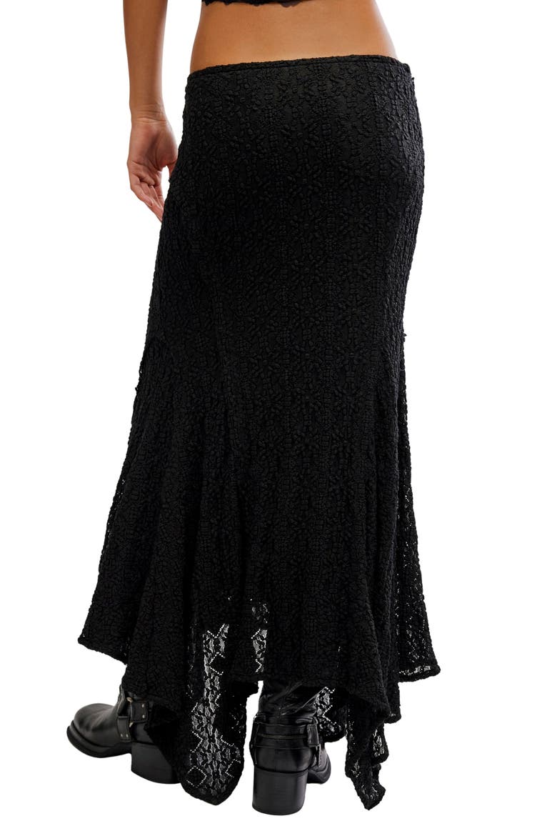 Bella Lace Mermaid Skirt, Alternate, color, BLACK