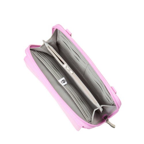 Baggallini Rfid Phone Wallet Crossbody Bag In Hibiscus Pink