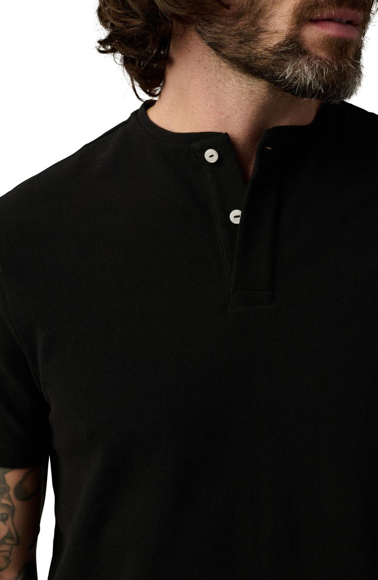 Joe's Modern Cotton Piqué Henley, Alternate, color, Black