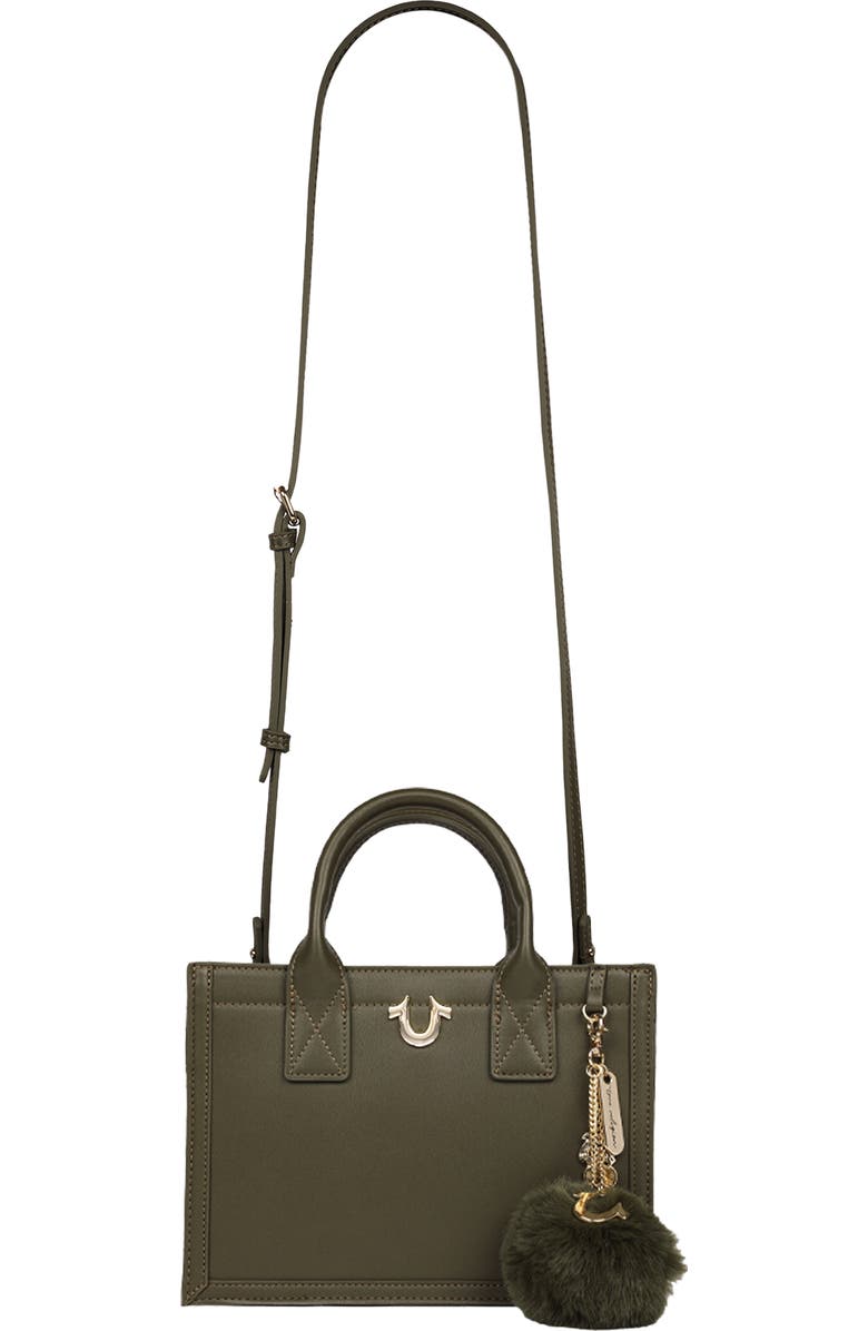 True Religion Pom Dangle Modern Tote, Alternate, color, Olive