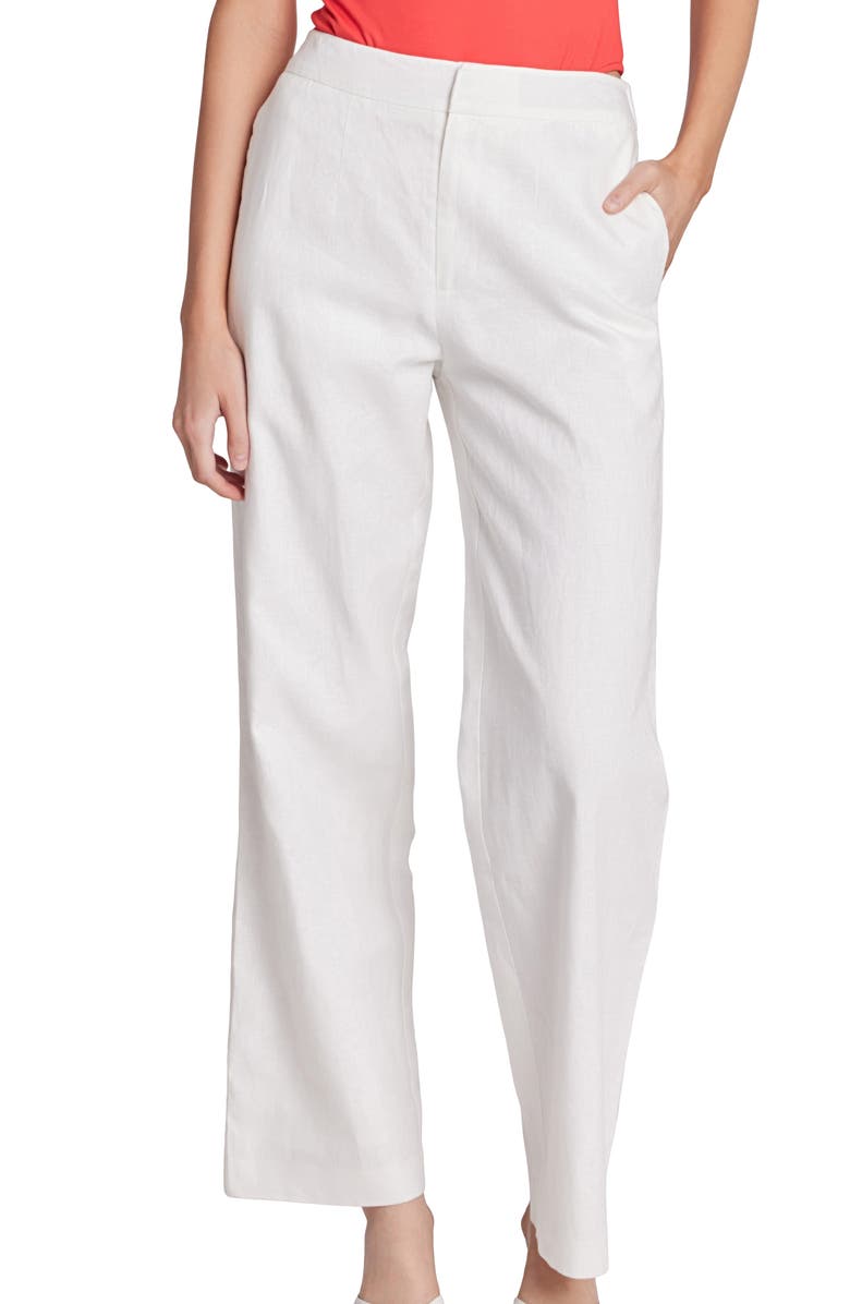 English Factory Linen & Cotton Pants, Alternate, color, White