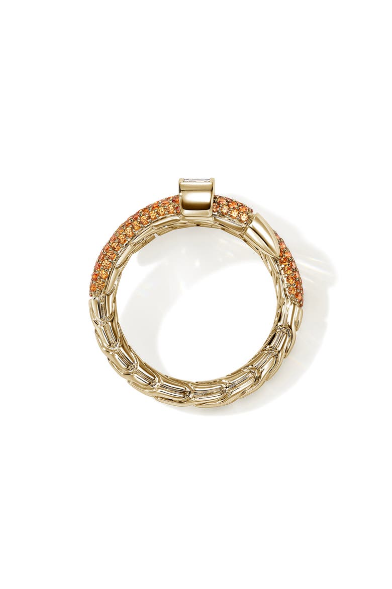 Artisan Series 18k Gold Diamond & Orange Sapphire Spear Coil Ring, Alternate, color, GOLD