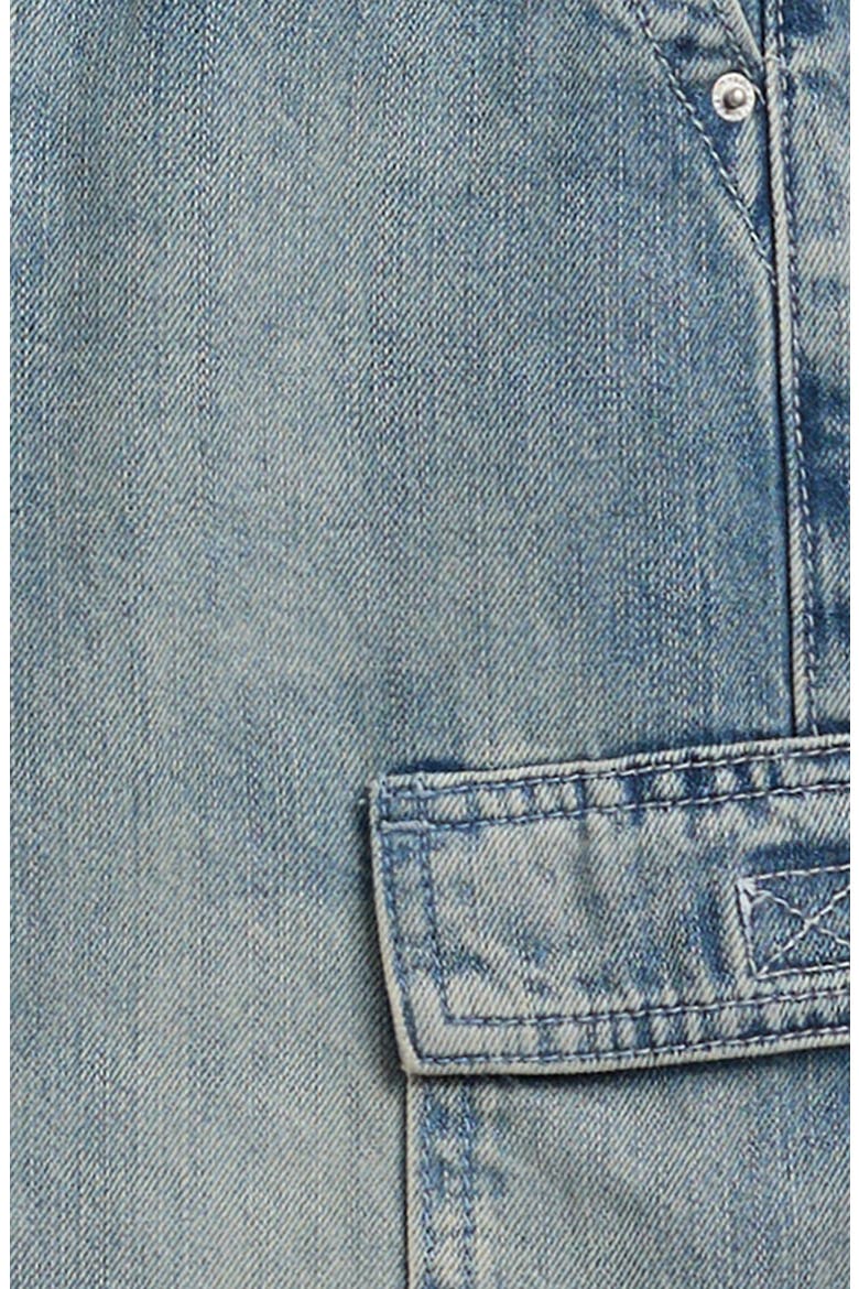 Kids' Edgar Extreme Baggy Cargo Denim Shorts, Alternate, color, MEDIUM INDIGO