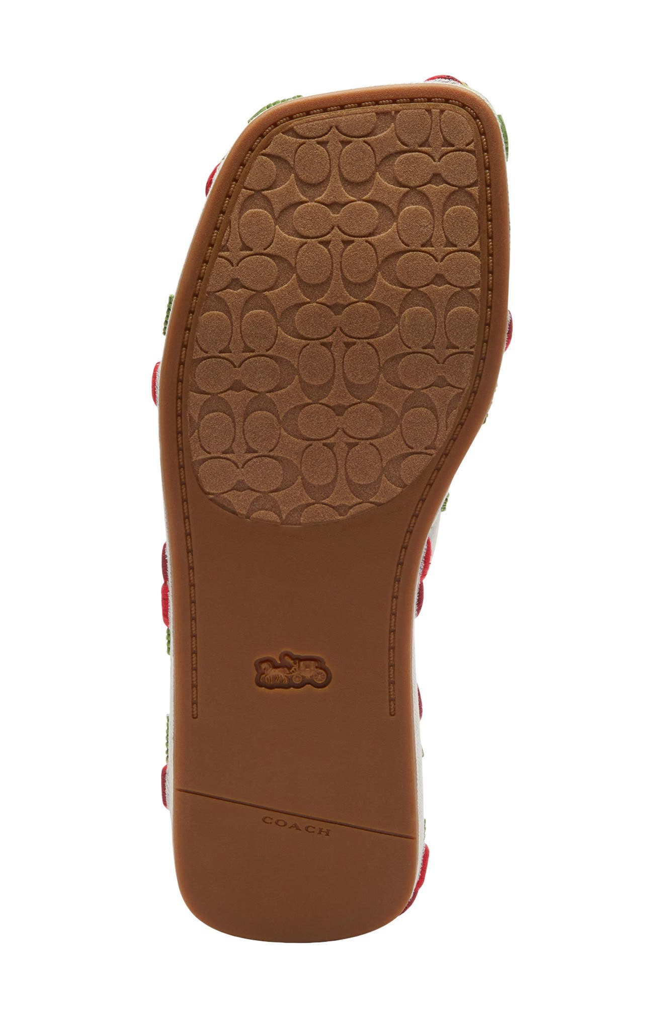 COACH Marie Denim Cherries Platform Wedge Sandal, Alternate, color, 