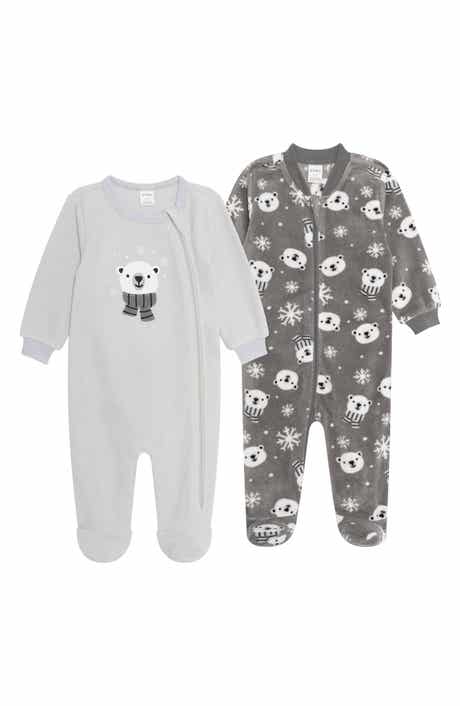 PL Baby by Petit Lem Pack of 2 Assorted Microfleece Footies