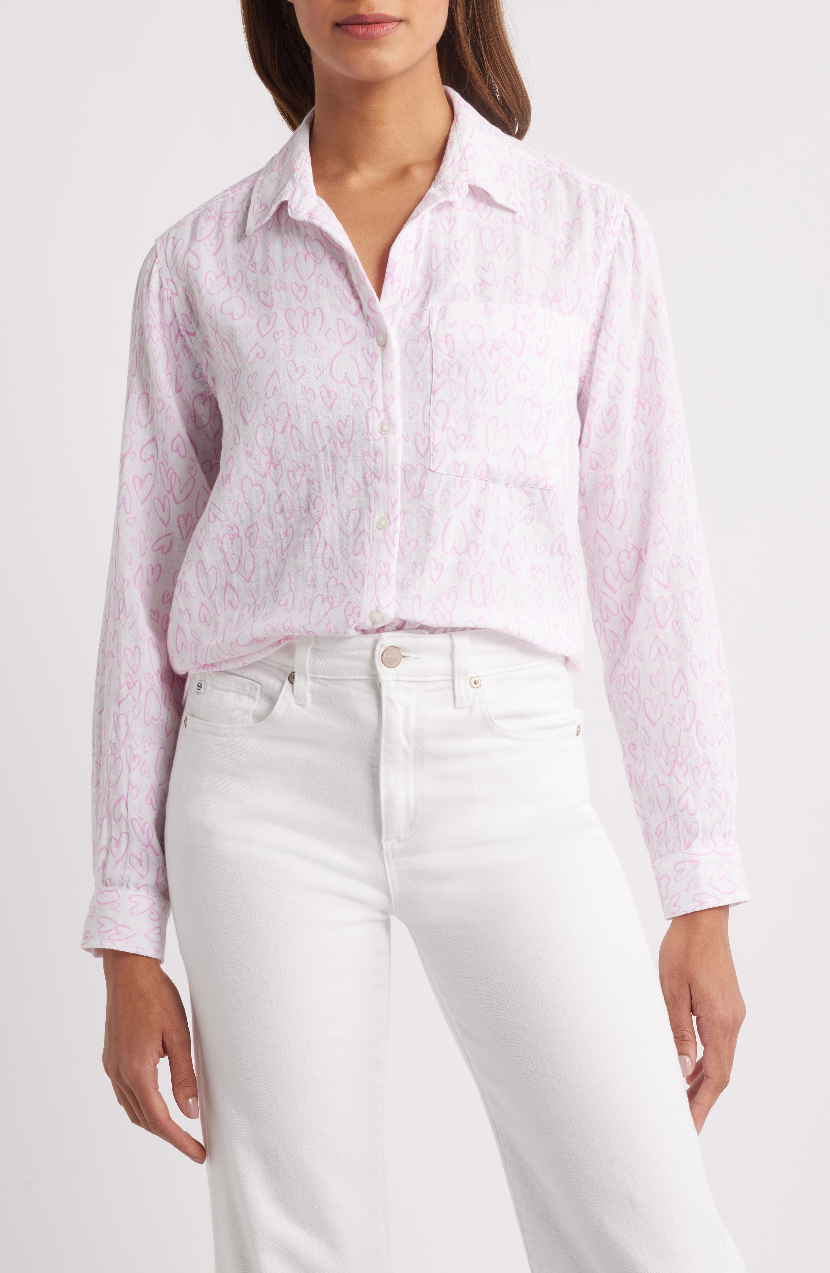 beachlunchlounge Cam Cotton Gauze Button-Up Shirt in Love Is Blind 