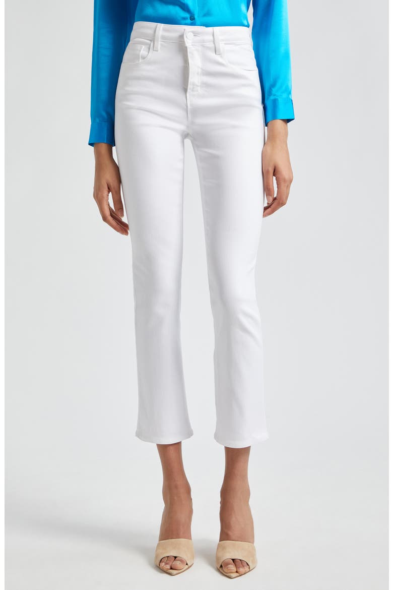 Tati High Waist Ankle Micro Bootcut Jeans, Main, color, BLANC COATED