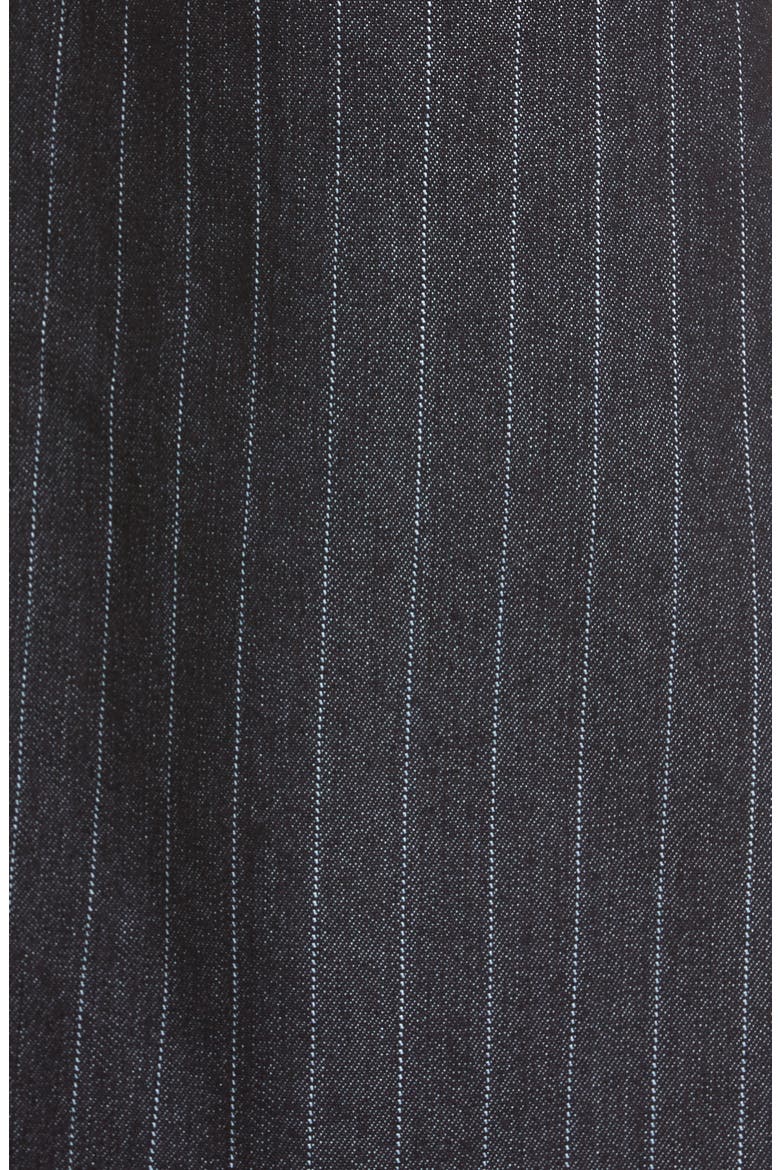 x ZACHARIAH Triad Pinstripe Raw Edge Cotton Blend Skirt Pants, Alternate, color, INDIGO