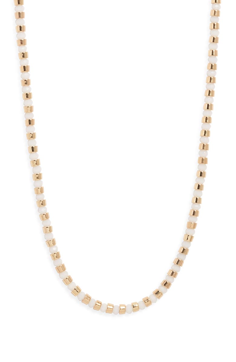 Nordstrom Beaded Convertible Bracelet, Alternate, color, White- Gold