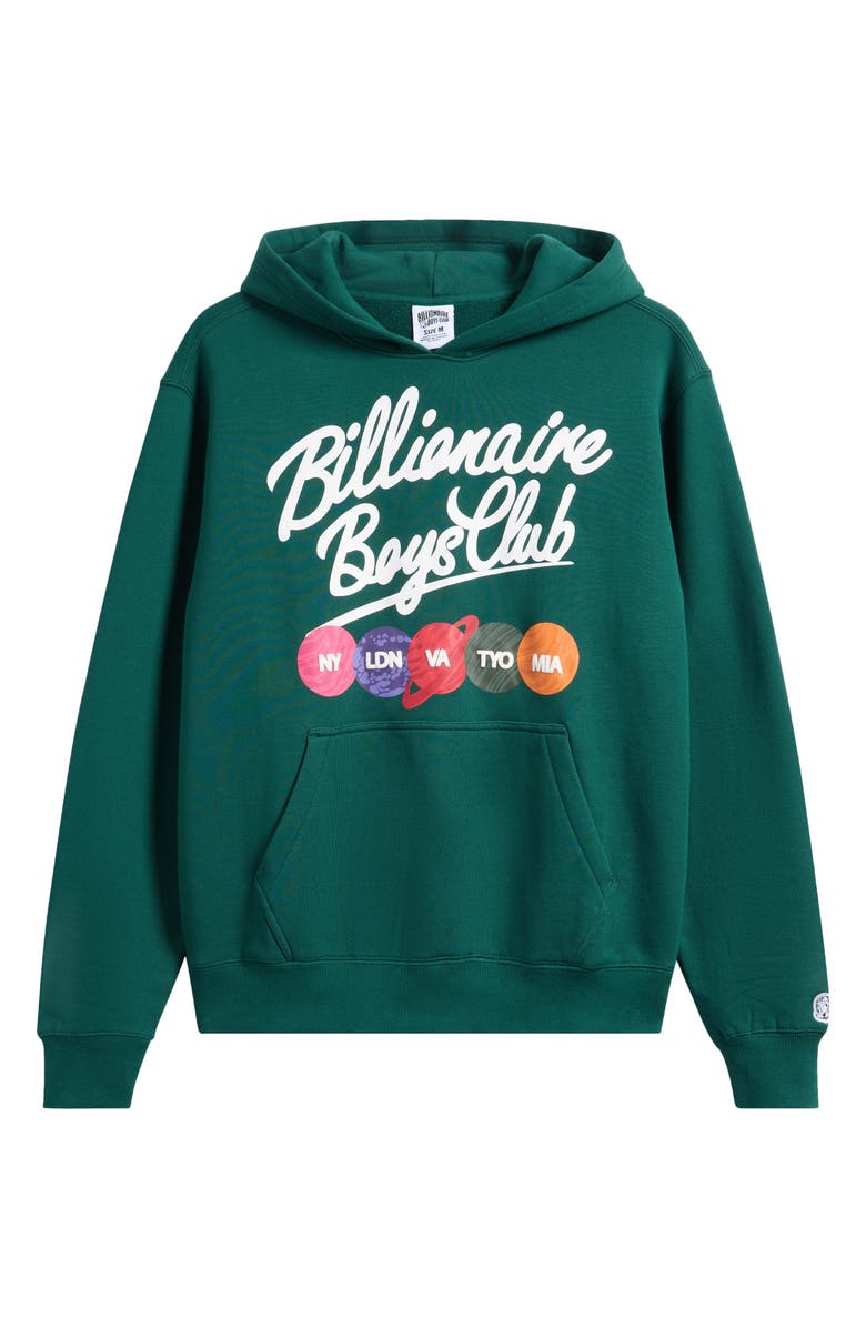 Billionaire Boys Club Script Cotton Graphic Hoodie, Alternate, color, Rain Forest